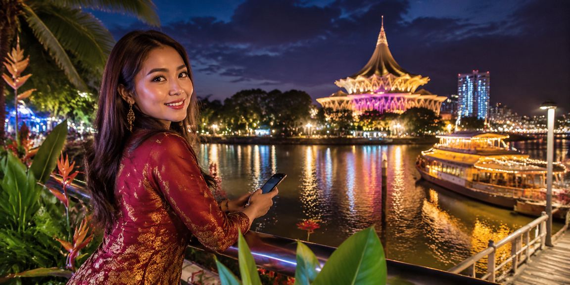 Pengguna dari Kuching menggunakan telefon untuk mengakses platform sukan dan kasino rt2 secara mudah alih
