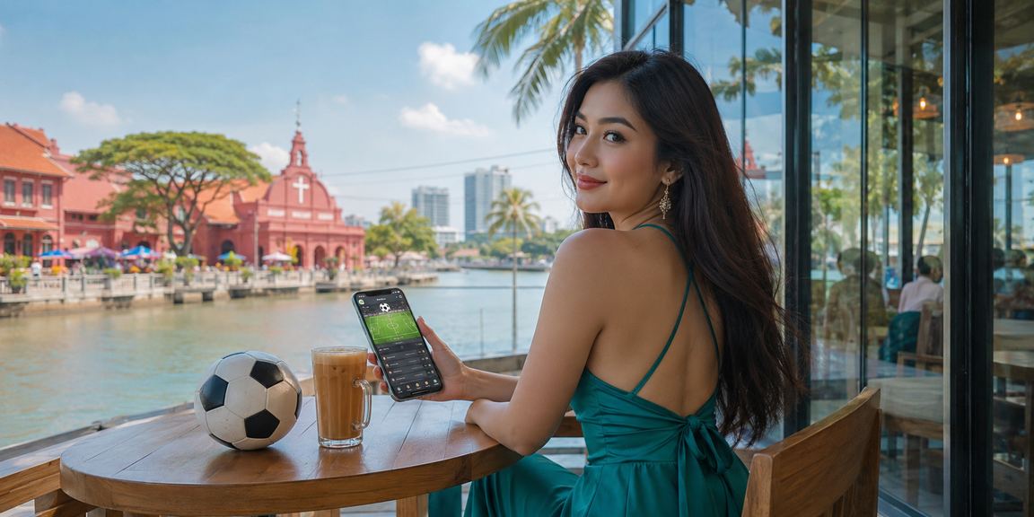 Peminat bola sepak dari Melaka menggunakan platform pertaruhan sukan rt2 dalam bahasa Melayu